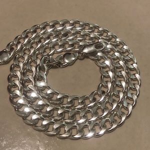 925 Sterling Silver Heavy Cuban Curb Link Chain